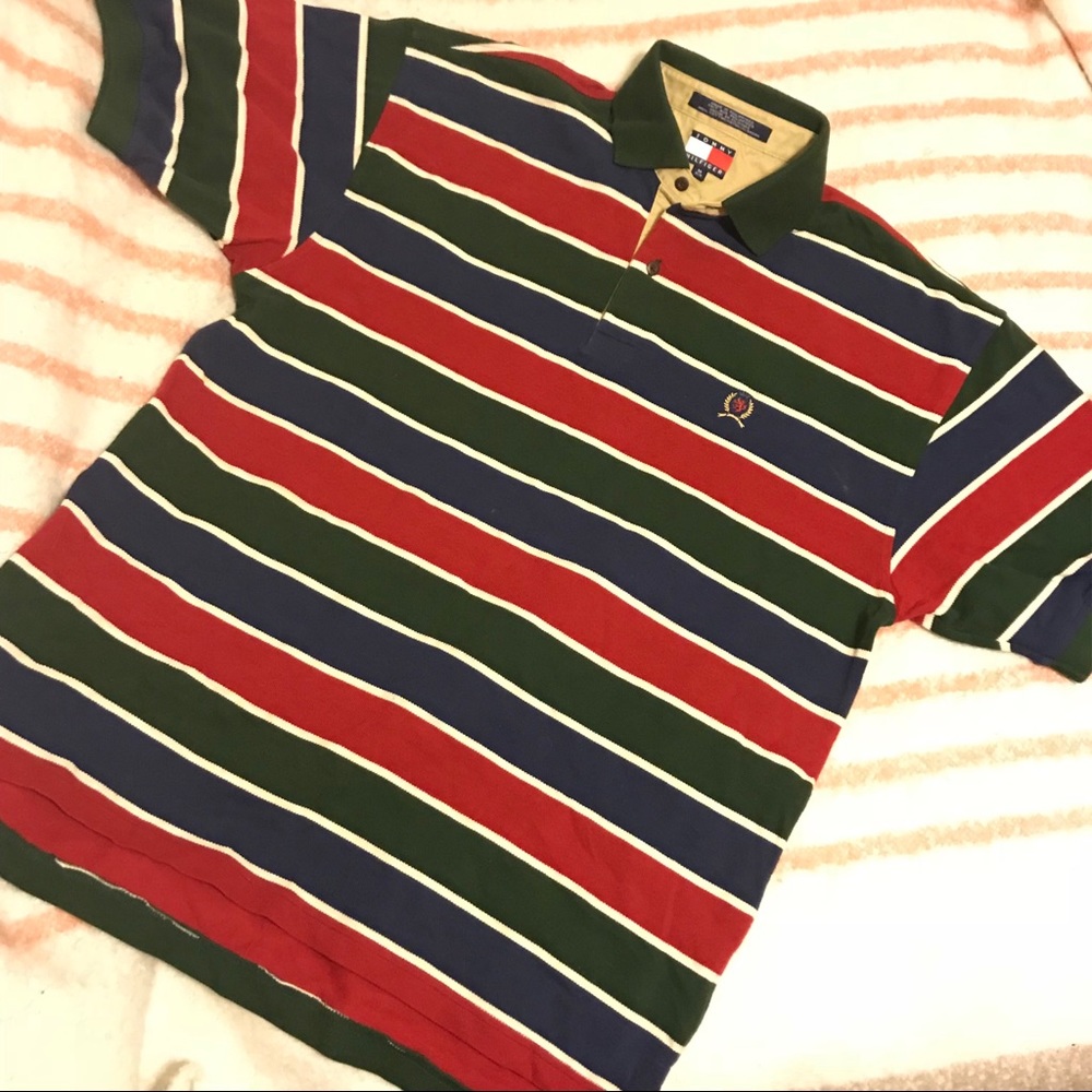 Vintage Multicolor Striped 90s Tommy Hilfiger Polo